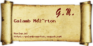 Galamb Márton névjegykártya