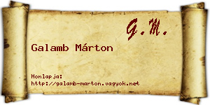 Galamb Márton névjegykártya