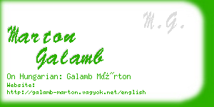 marton galamb business card